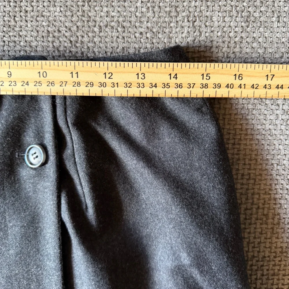 VTG Talbots 100% Pure Wool Wrap Pencil Skirt Grey Size 8 Academia Office Preppy